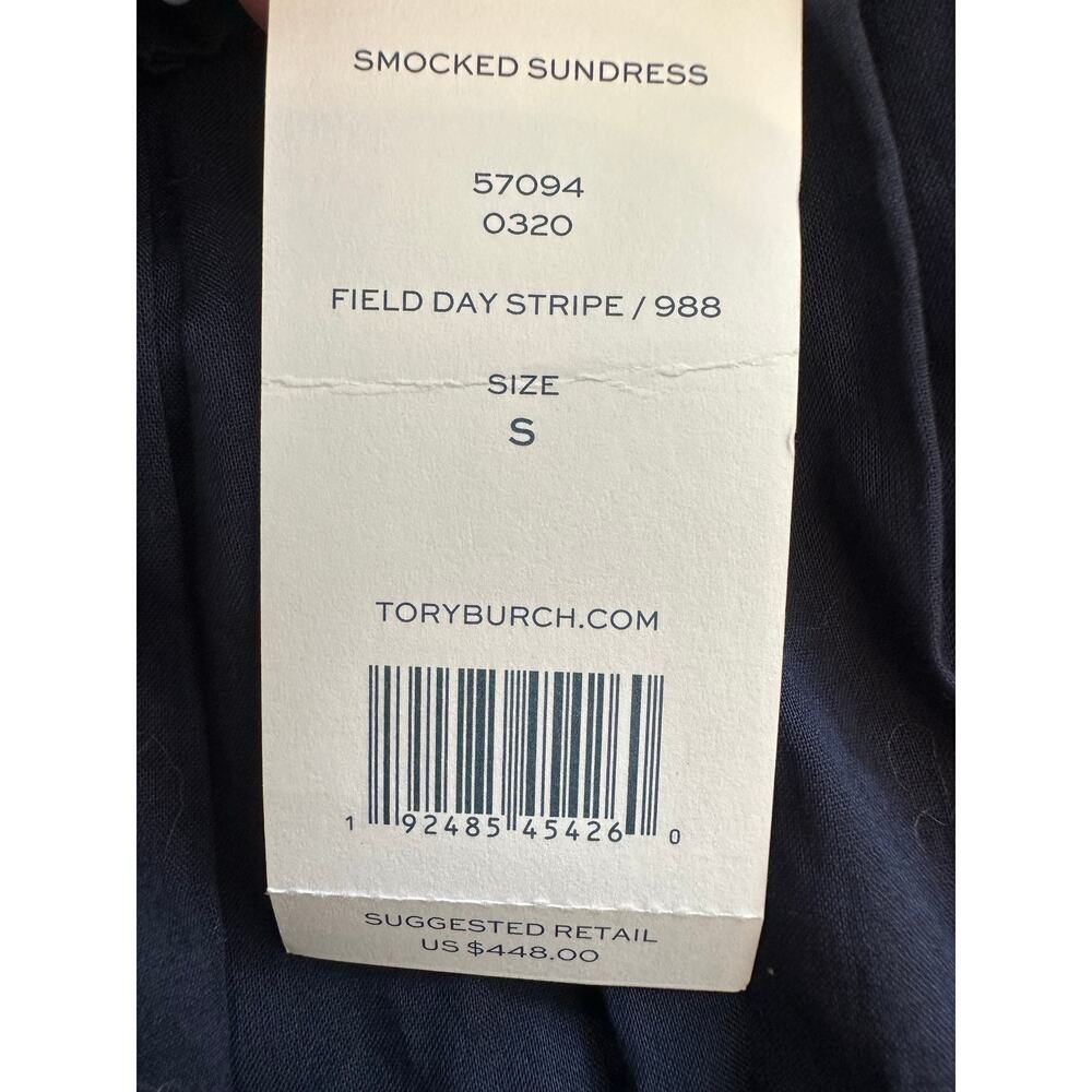 Tory Burch Smocked Sundress in Field Day Stripe Size Small NWT - Picture 7 of 14